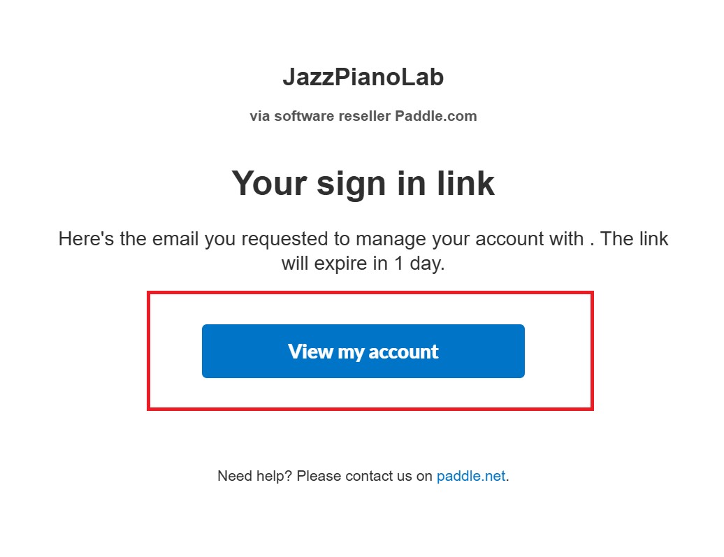 Sign in link to manage subscription