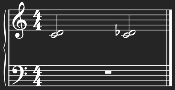 Showing Harmonic Major 2nd and Minor 2nd Intervals