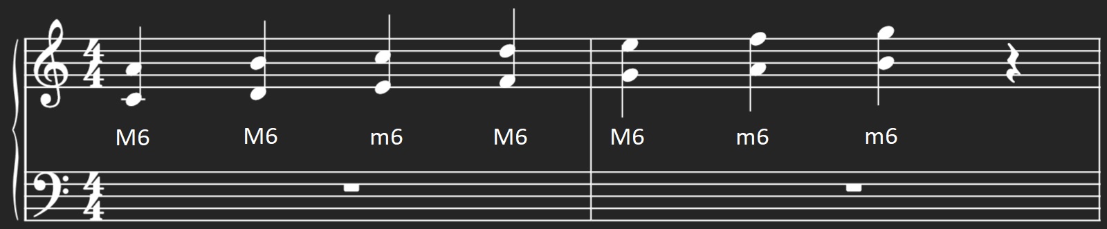 Diatonic 6ths in C major
