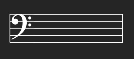 Showing F clef and the fourth line as F